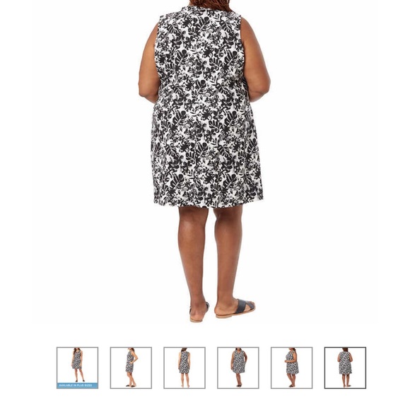 Briggs’ Ladies Ruffle Black & White V-Neck Linen Blend Dress Size Large - Picture 6 of 6